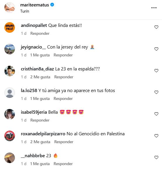 Los comentarios que generó la publicación de Marité Matus - Instagram