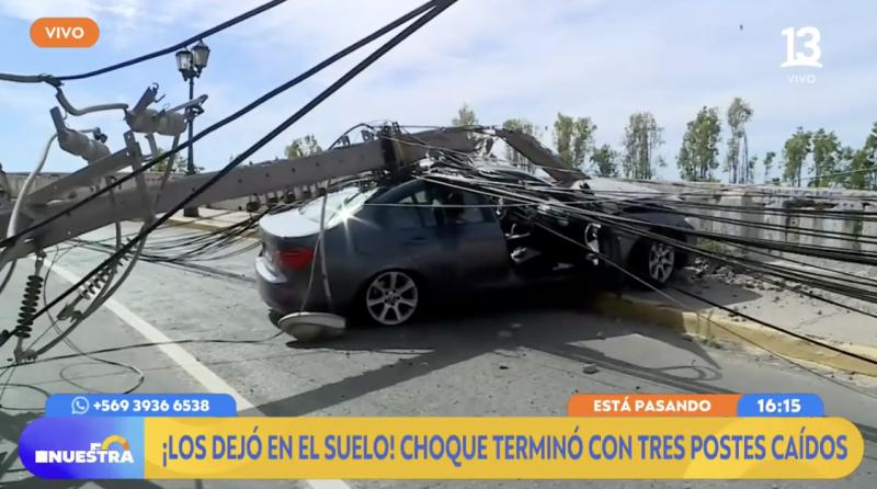 Valparaíso: mujer choca tres postes tras sufrir ataque de epilepsia.