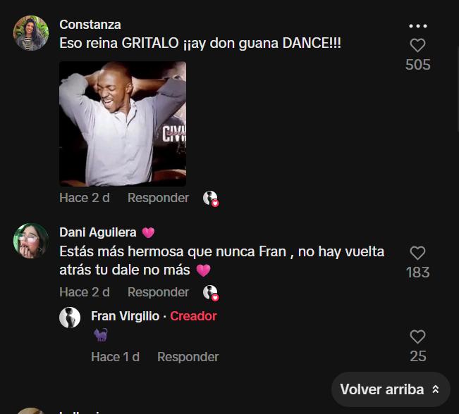 Comentarios en el video de Fran Virgilio - Captura