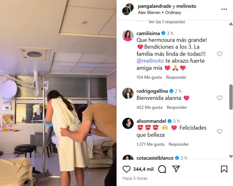 Los mensajes que recibieron Pangal Andrade y Meli Noto tras nacimiento de su hija - Instagram