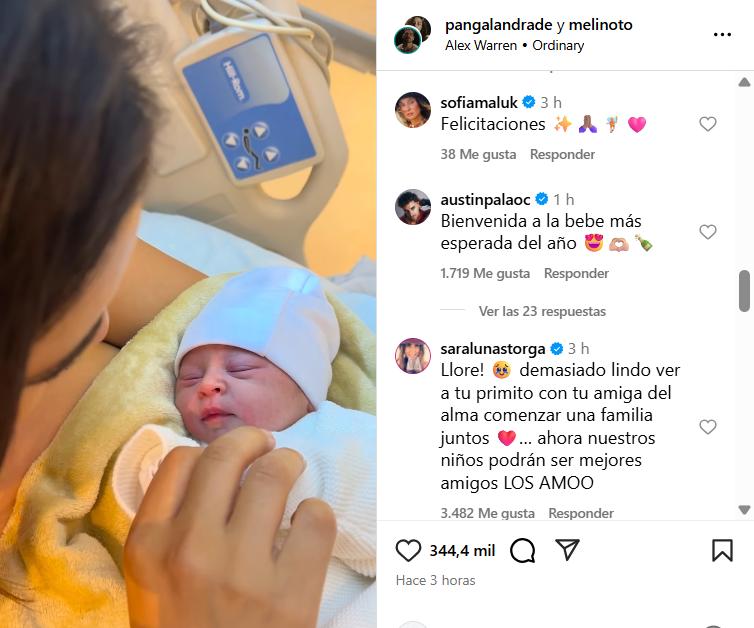 Los mensajes que recibieron Pangal Andrade y Meli Noto tras nacimiento de su hija - Instagram