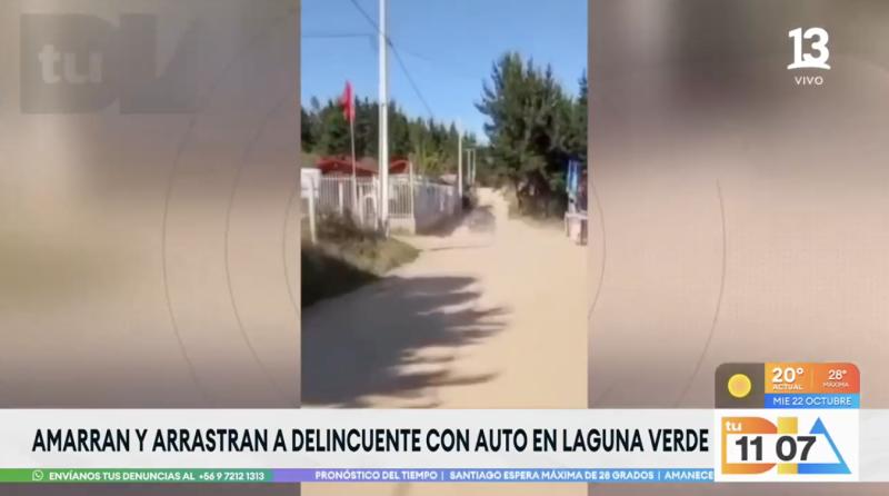 Hombre arrastra por el suelo a delincuente en Laguna Verde.