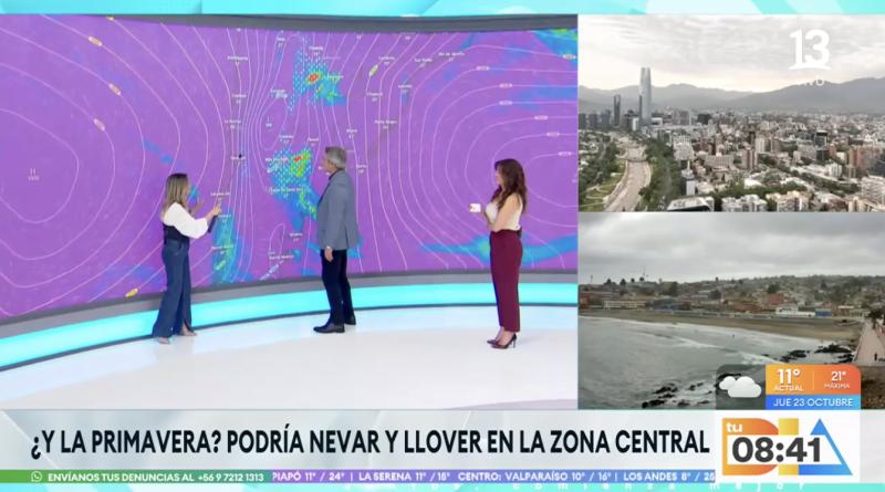 Michelle Adam entrega informe del tiempo en Tu Día.