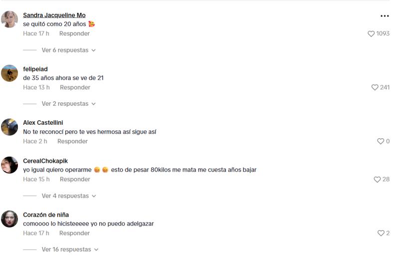 Comentarios en el video de Christell - Captura