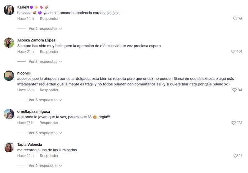 Comentarios en el video de Christell - Captura