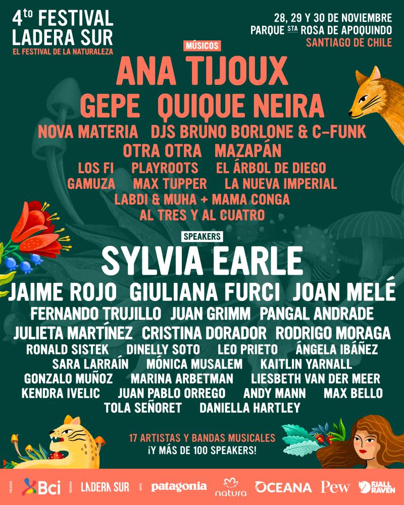 Parrilla programática del Festival Ladera Sur 2025. Créditos: Festival Ladera Sur.