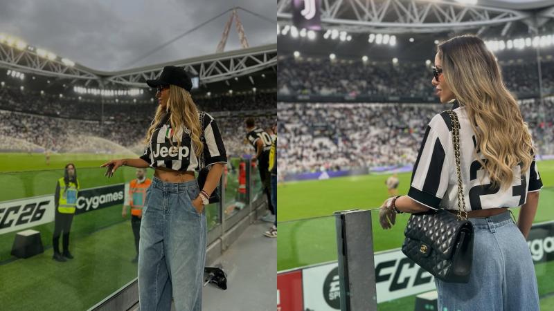 Marité Matus con la camiseta de Arturo Vidal en Italia - Instagram