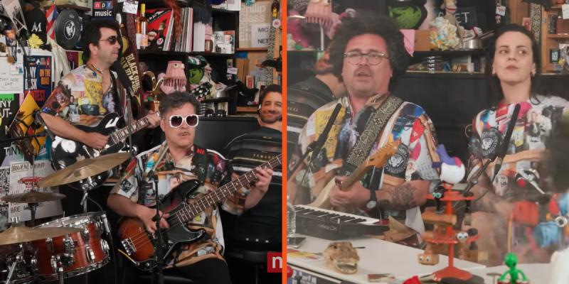 Hermanos Ilabaca, Pedropiedra y Jani Dueñas participaron en el Tiny Desk de 31 Minutos. Créditos: YouTube NPR Music