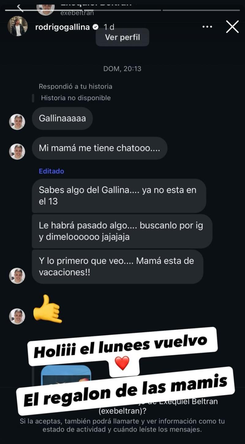 Mensajes que recibe Rodrigo Gallina tras ausencia en Hay que decirlo - Instagram