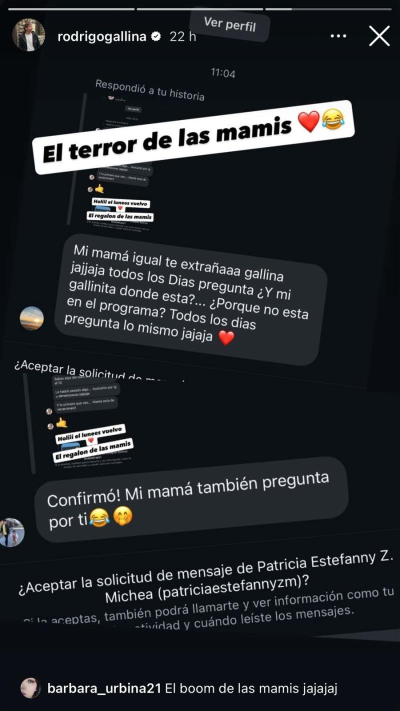 Mensajes que recibe Rodrigo Gallina tras ausencia en Hay que decirlo - Instagram