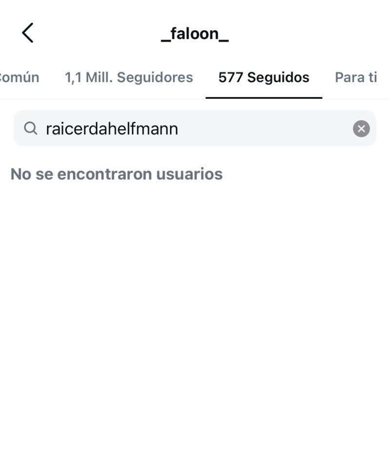 Faloon dejó de seguir a Rai - Instagram