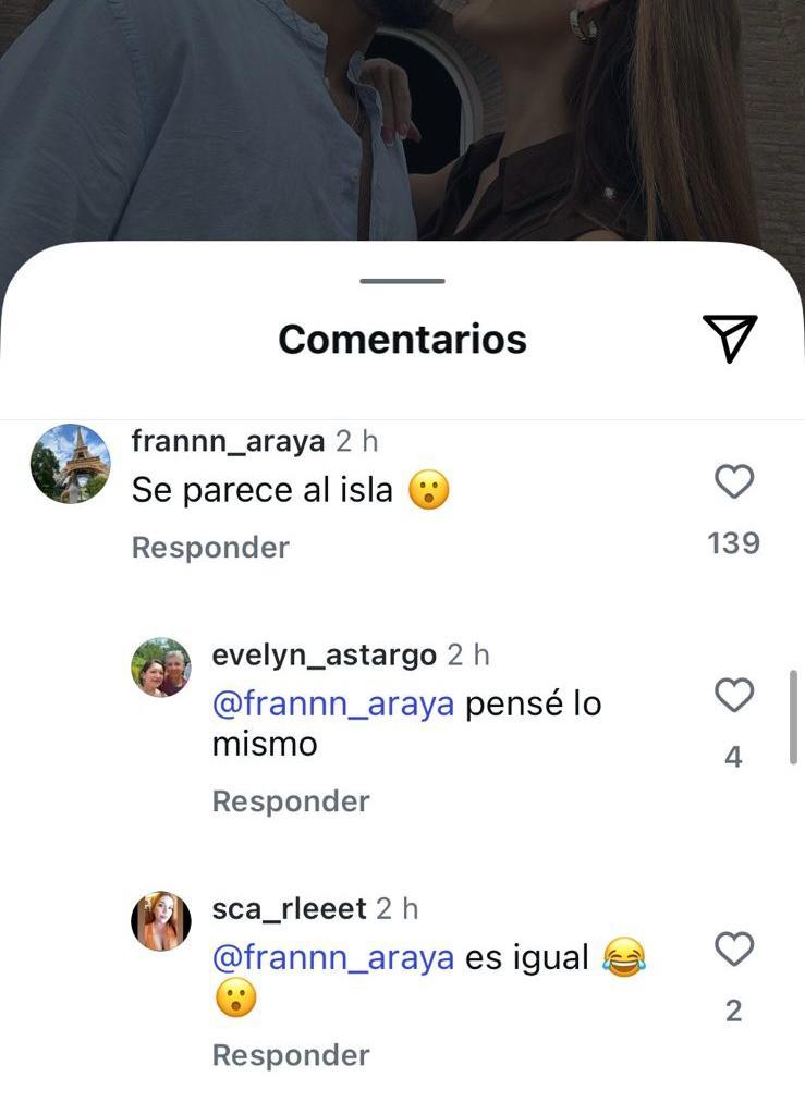 Comentarios en post de Gala - Instagram