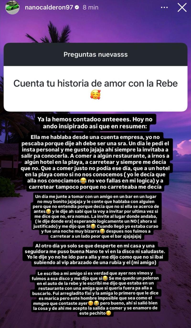 Historia de Nano Calderón | Instagram