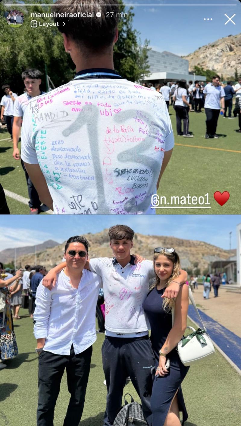Manuel Neira junto a su hijo en su último día de clases - Instagram
