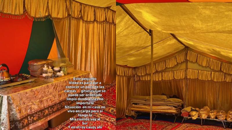 Perla Ilich compartió postales de su carpa - Instagram