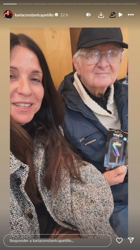 Karla Constan y su padre compran las velas para el cumpleaños de Pedro - Instagram