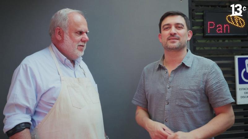 Nicolás Guzmán se encuentra con Jaime Ugarte, uno de los fundadores de "Los Tatas del Pan". Créditos: 13C