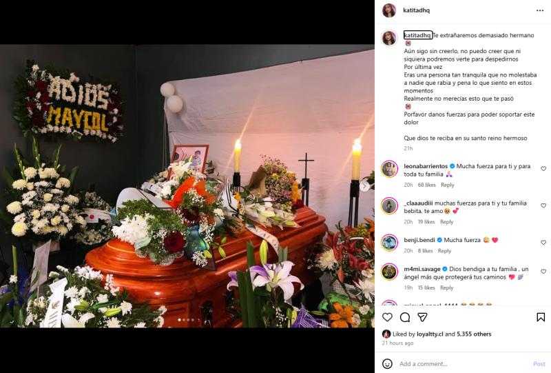 Hija de conocido creador de contenido sobre la muerte de su hermano | Instagram