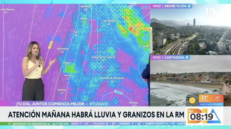 ¿A qué hora comienza la lluvia en Santiago?