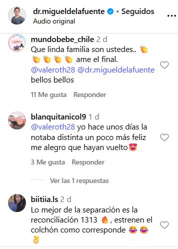 Reacciones que generó el video de Miguel de la Fuente con Vale Roth - Instagram