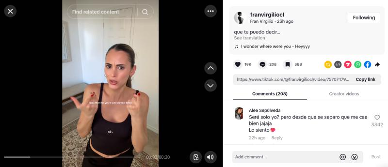 Fran Virgilio y su comentado video sobre Karol Lucero