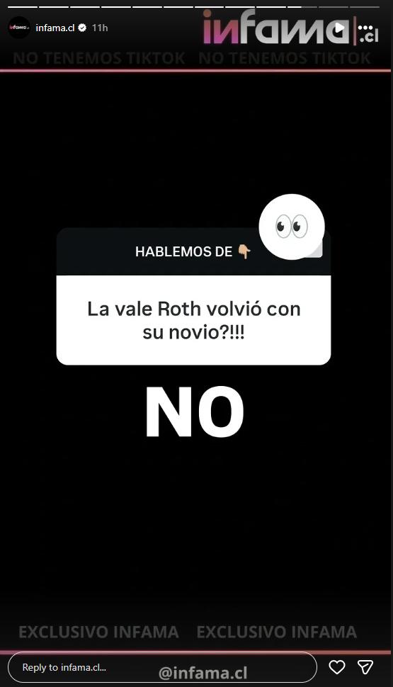 Relación de Vale Roth | Instagram