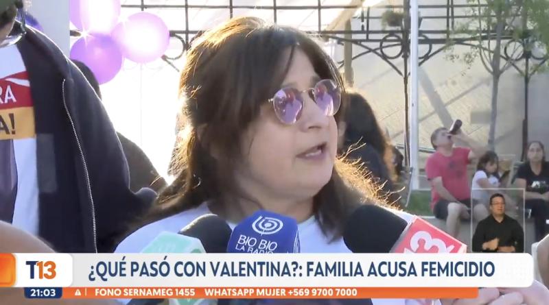 Madre de Valentina Alarcón acusa femicidio.