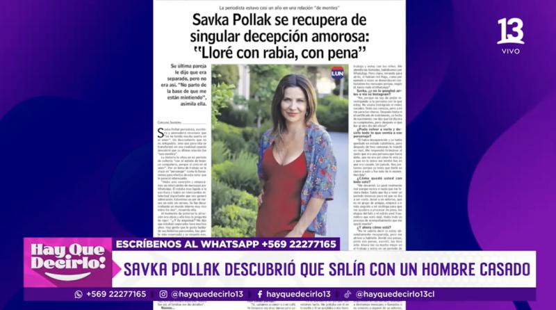 Savka Pollak estuvo con una pareja que estaba casada.