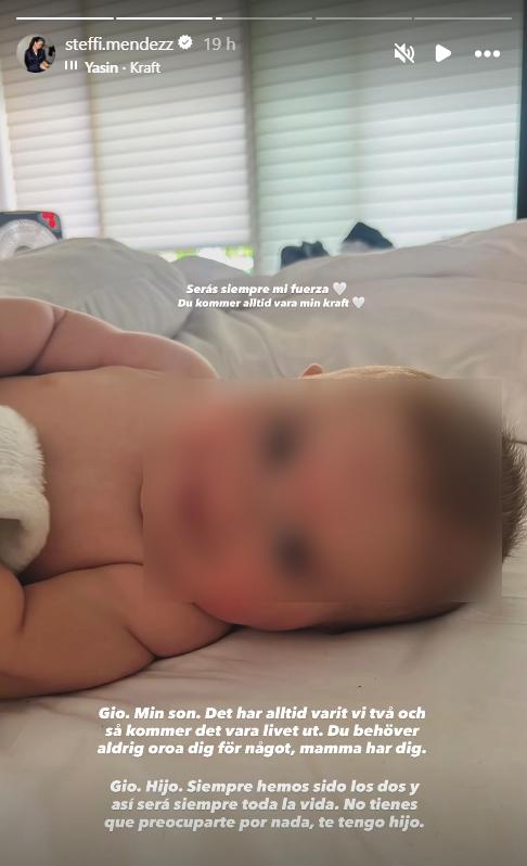 Dedicatoria de Steffi Méndez a su hijo - Instagram