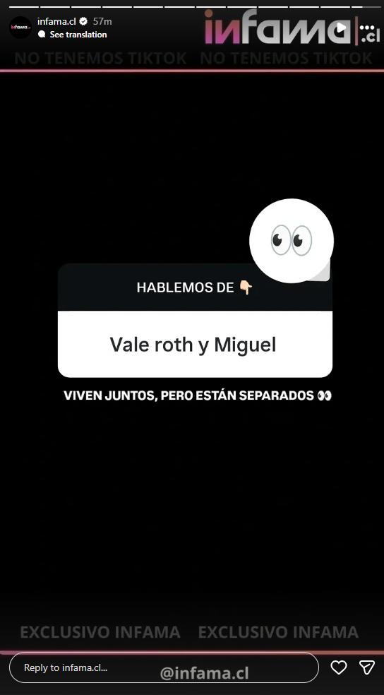 Vale Roth y su relación | Instagram