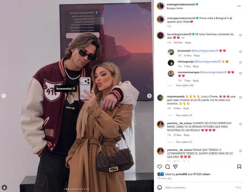 Oriana Marzoli junto a Luca Onestini | Instagram