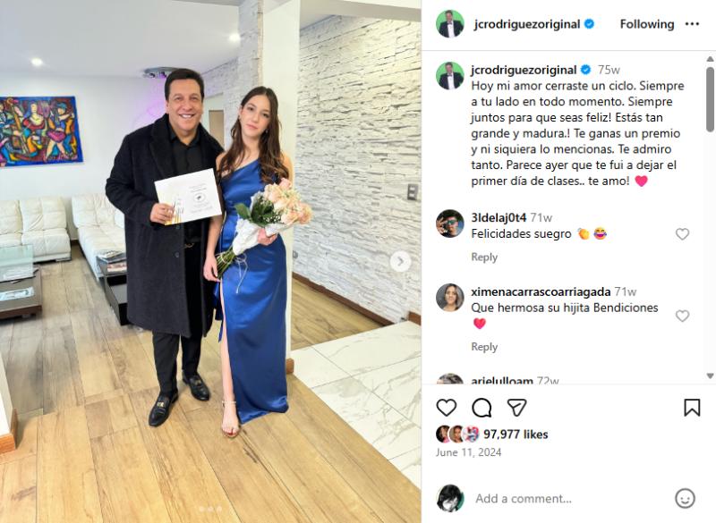 Julio César Rodríguez y su hija | Instagram