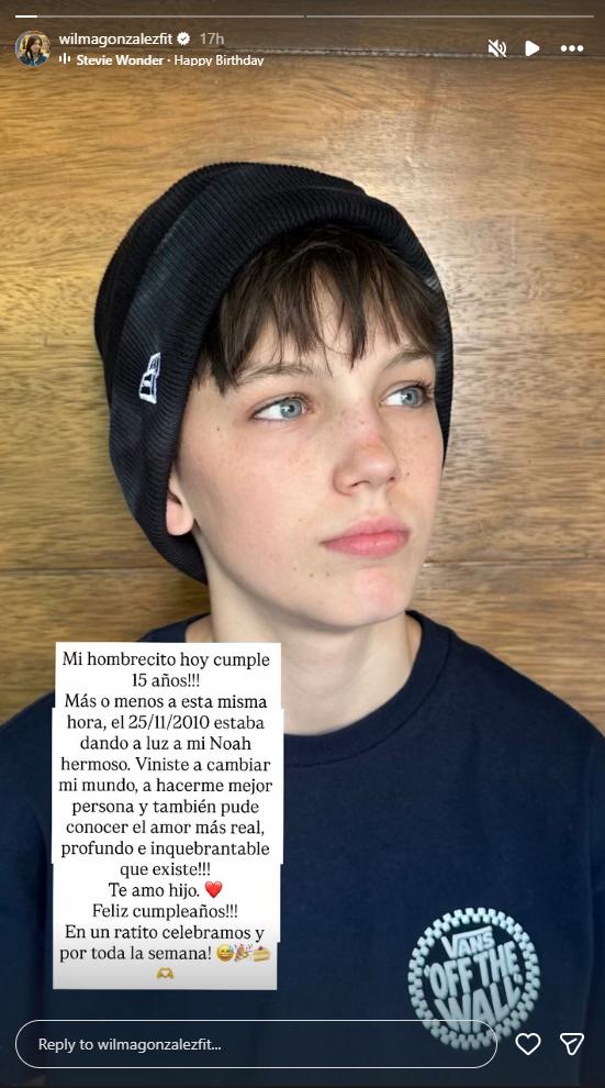 Wilma Gónzalez felicitando a su hijo | Instagram