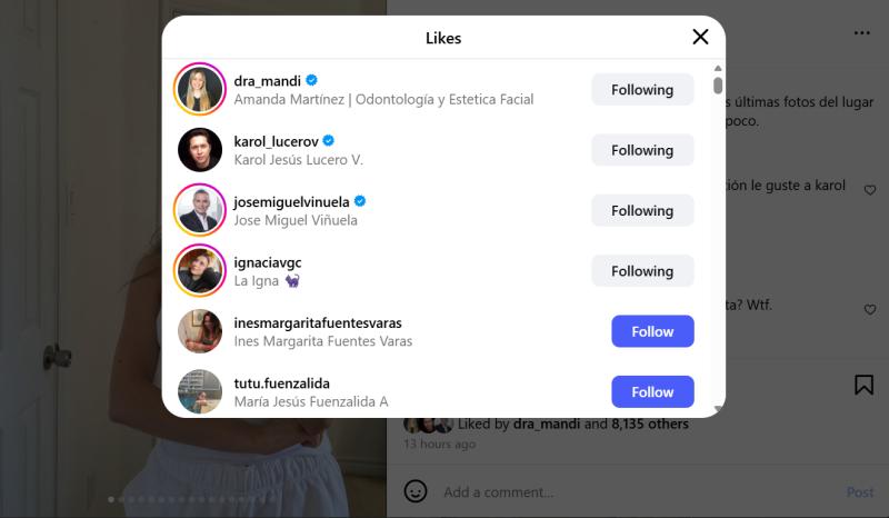 Me Gusta de Karol Lucero a publicación de Fran Virgilio | Instagram