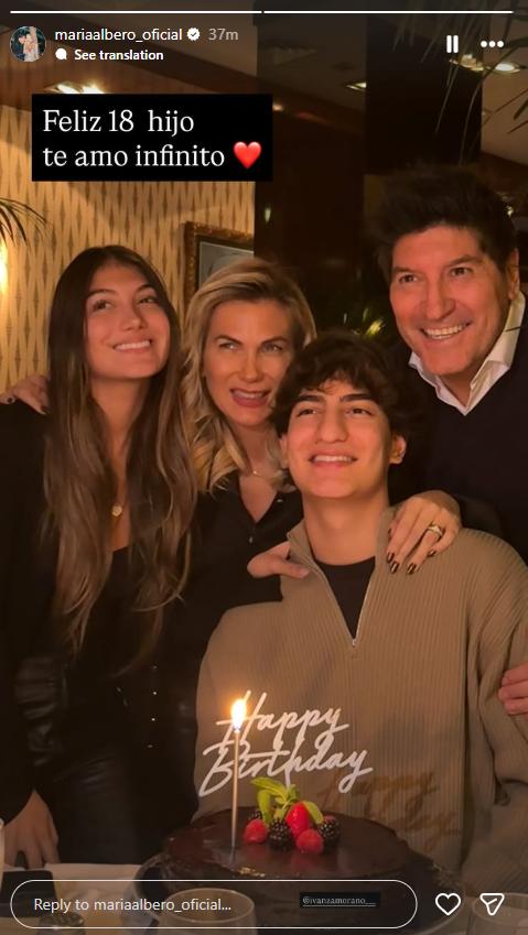 María Alberó celebra a su hijo | Instagram