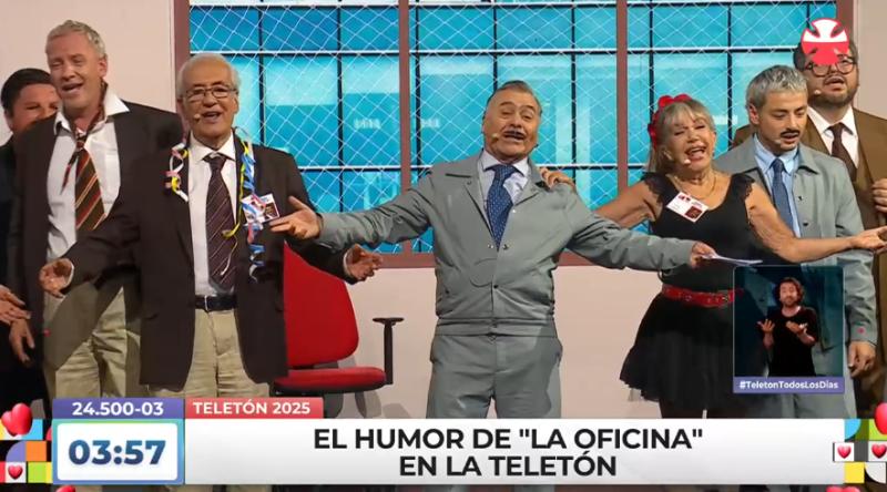 La Oficina sacó risas en la Teletón 2025 - Captura