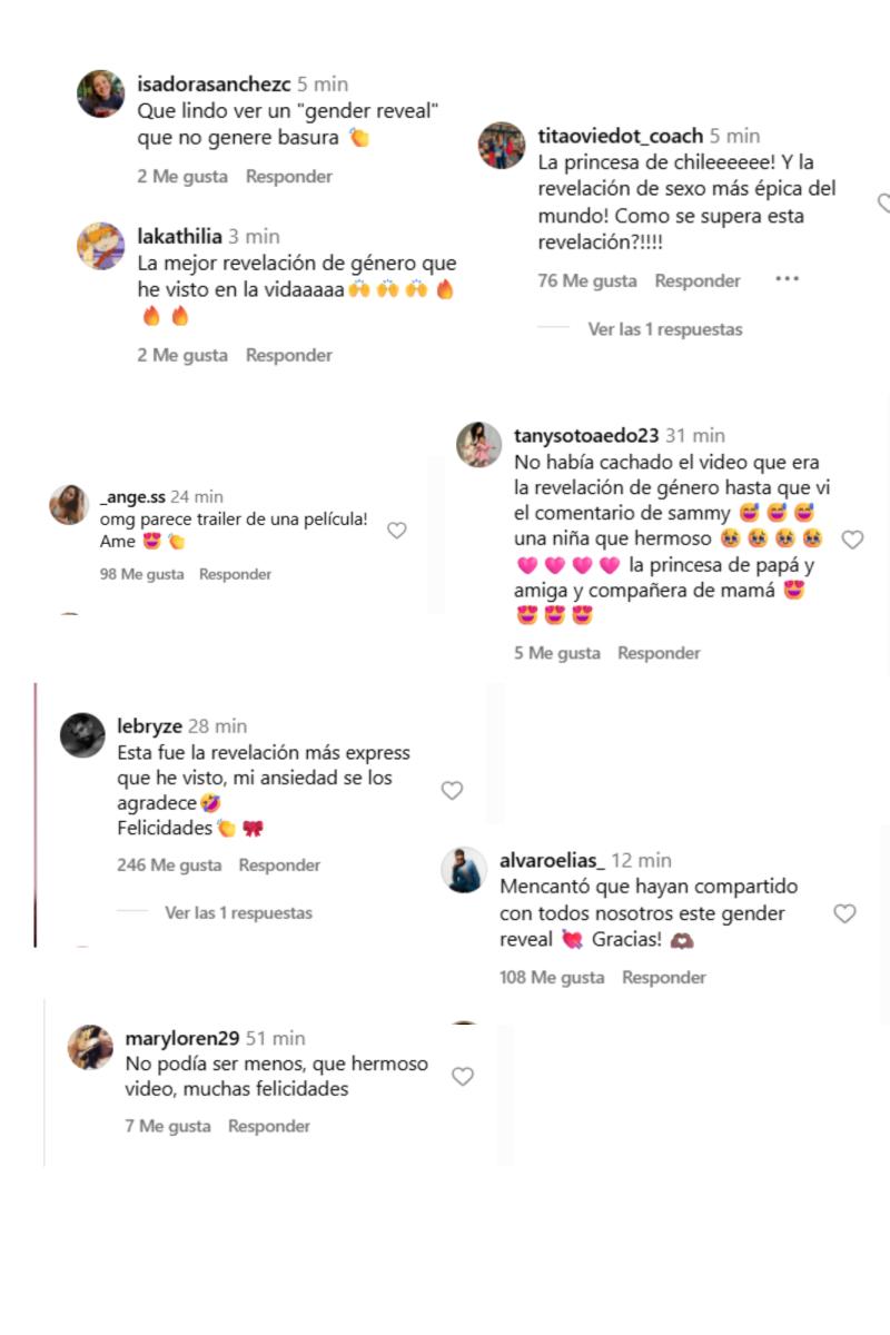 Reacciones que generó el "gender reveal" de Emilia Dides y Sammis Reyes - Instagram