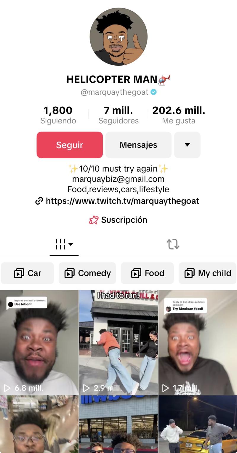 Marquay, tiktoker fallecido.