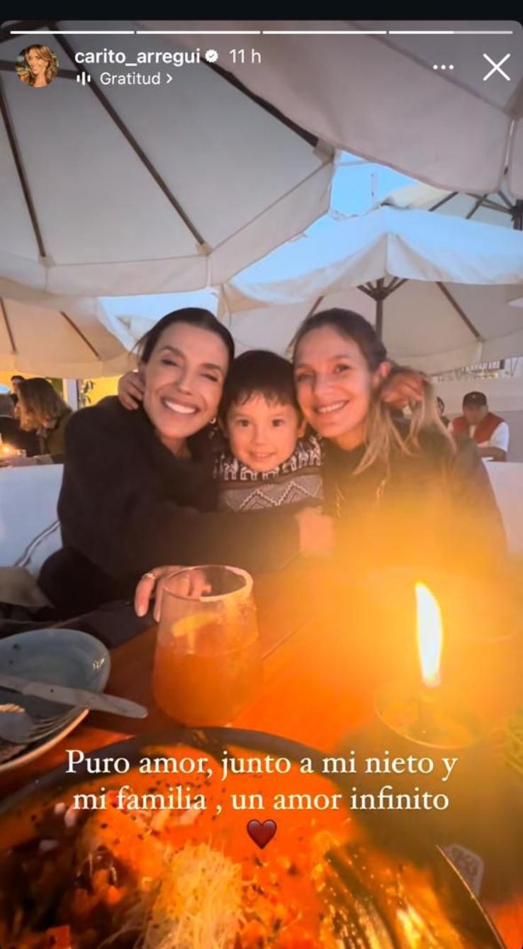 Carolina Arregui junto a su nieto Galo y su hija Mayte Rodríguez | Instagram