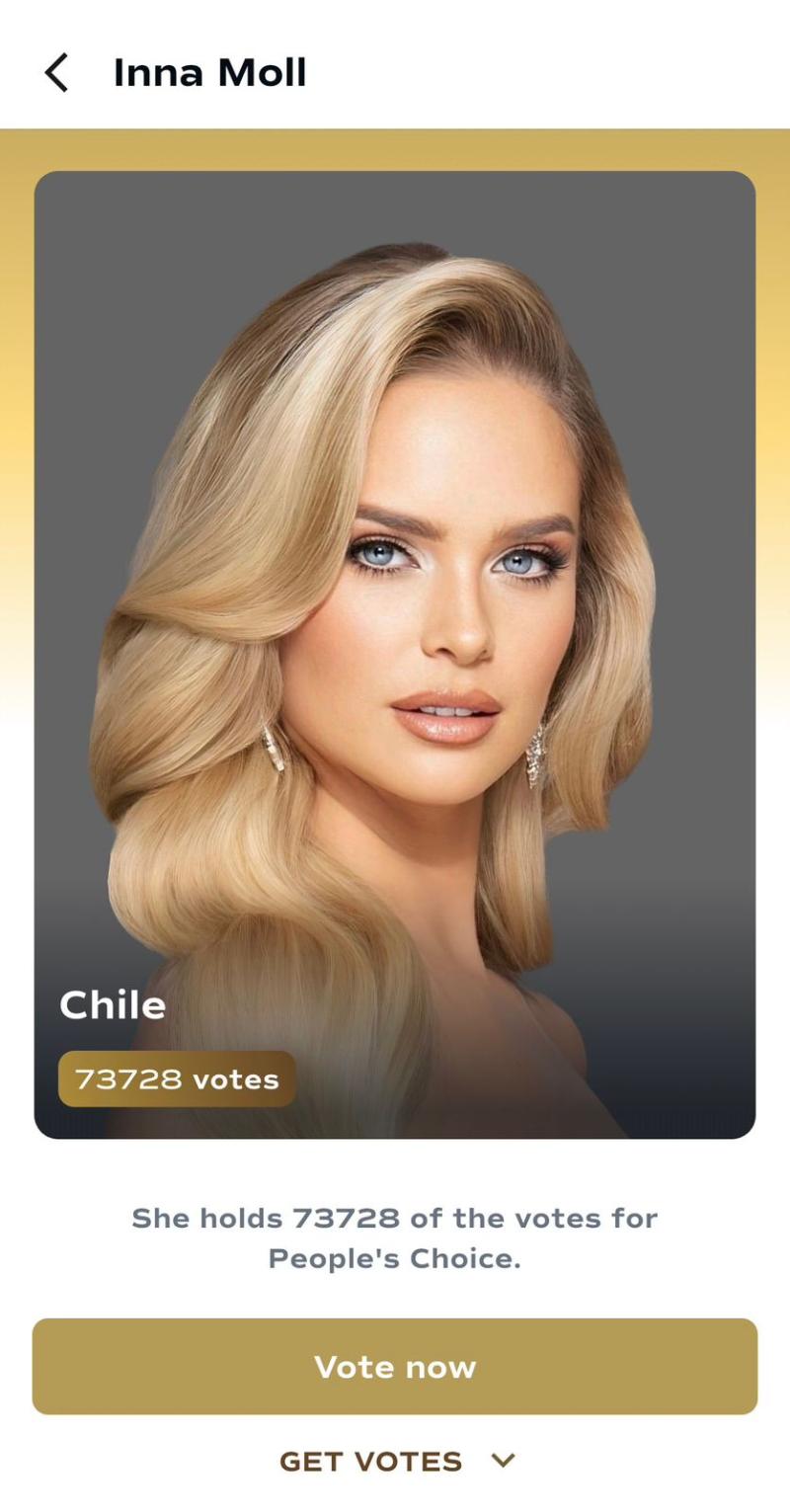 Vota por Inna Moll para el Miss Universo 2025