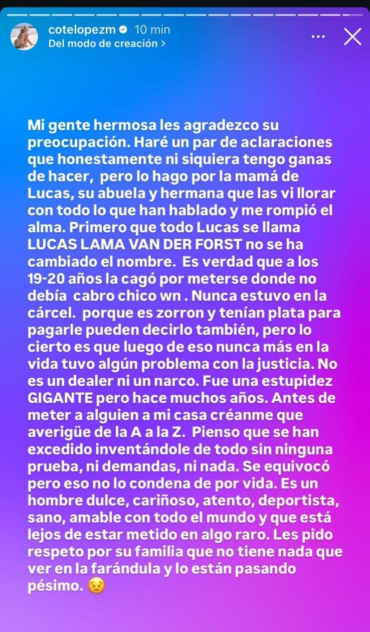 Coté López defendió a su pareja tras graves acusaciones en su contra - Instagram