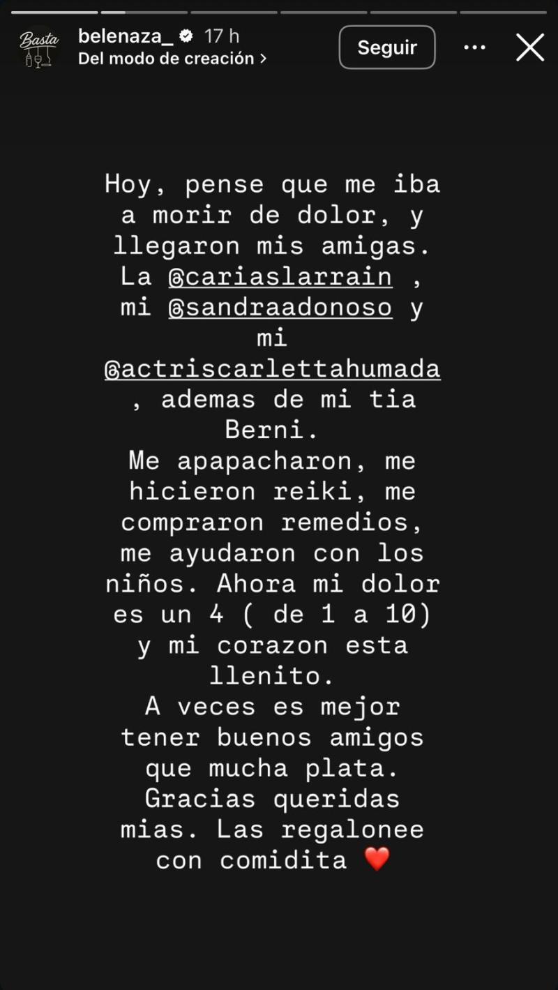 Historia Belén Mora - Instagram