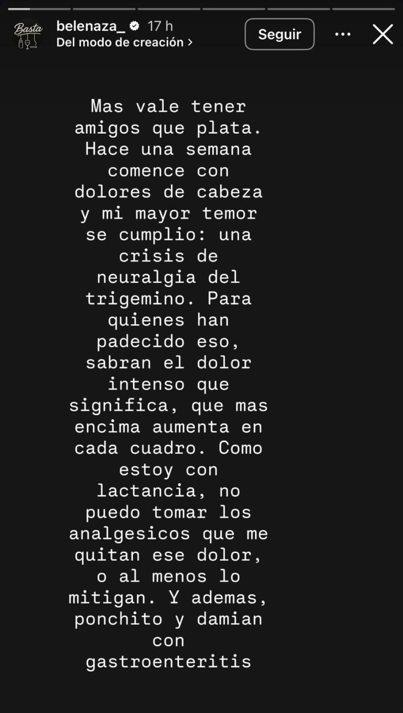 Historia de Belén Mora - Instagram