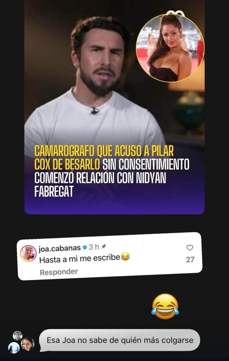 Joa Cabaña también habría intercambiado mensajes con galán de Nidyan Fabregat - Captura
