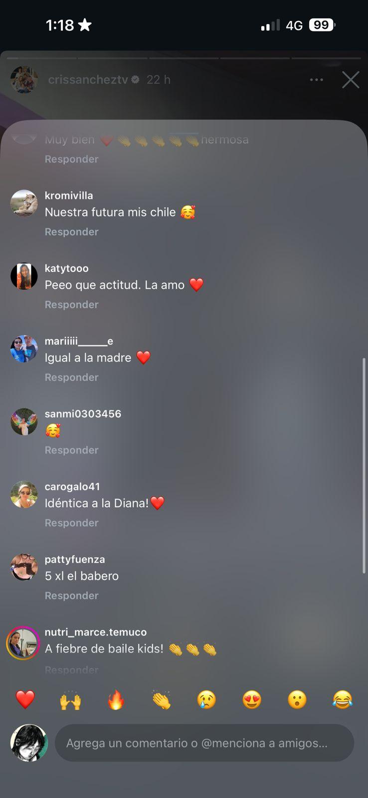 Comentarios a video hija de Diana Bolocco
