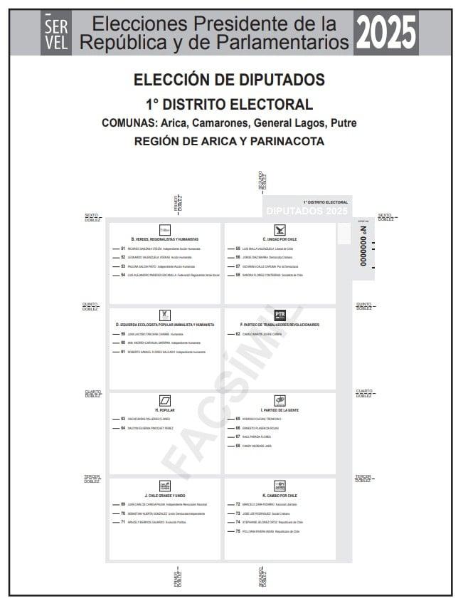 Así será el voto para Diputados - Servel