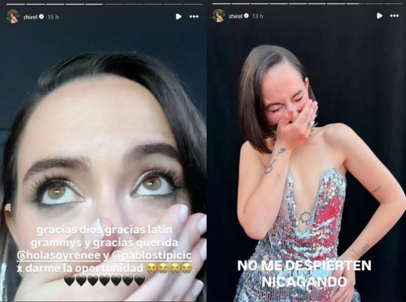 Shirel celebra su triunfo en los Grammys Latinos 2025. Créditos: Instagram