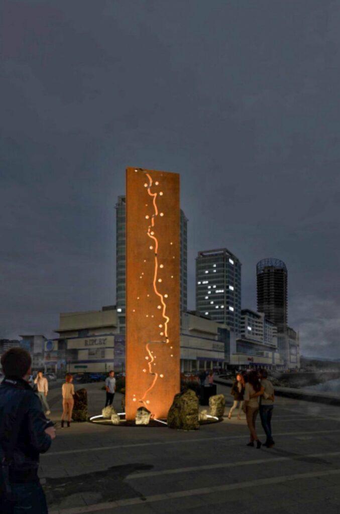 Obra ganadora de Hito Cero de la Carretera Austral. Créditos: MOP.