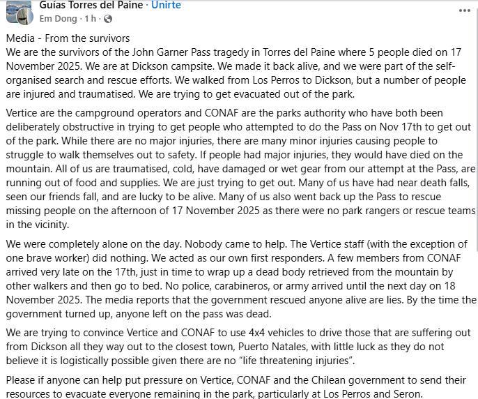 Testimonio Torres del Paine