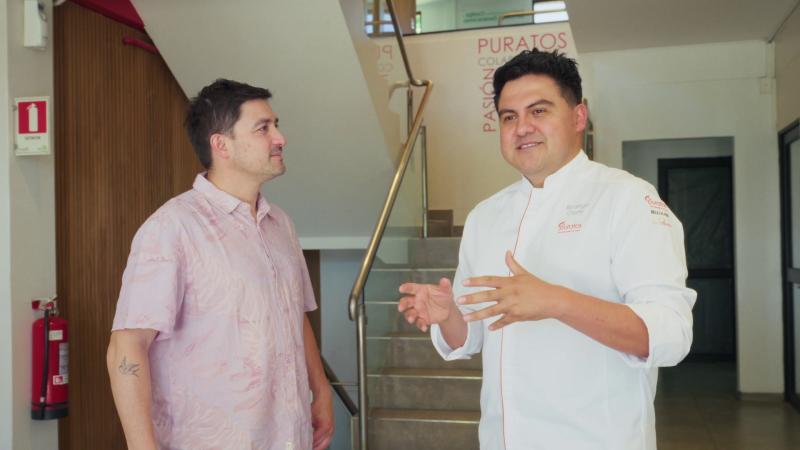 Rodrigo Latte y Nicolás Guzmán en Puratos Chile. Créditos: 13C